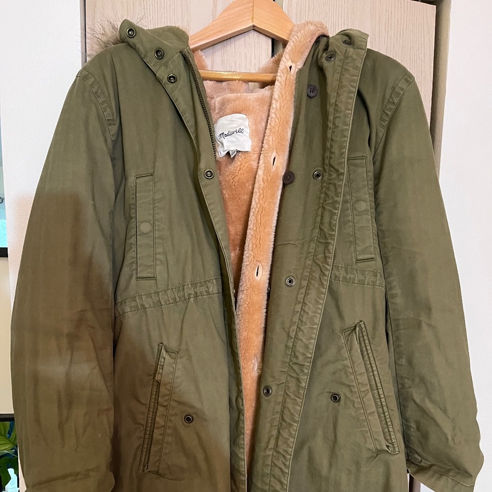 Madewell fur lined coat